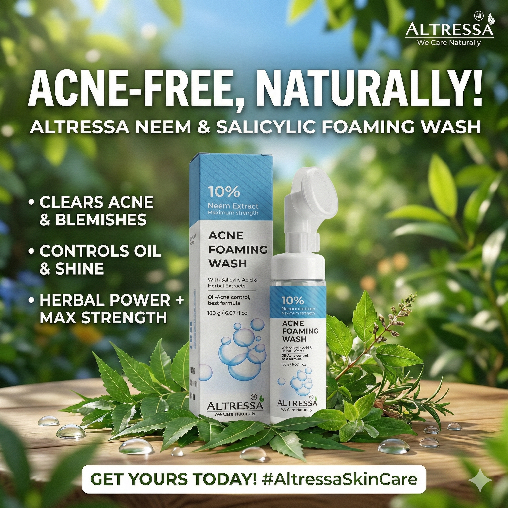 ALTRESSA ACNE FOAM WASH WITH NEEM EXTRACT 150ML - Image 3